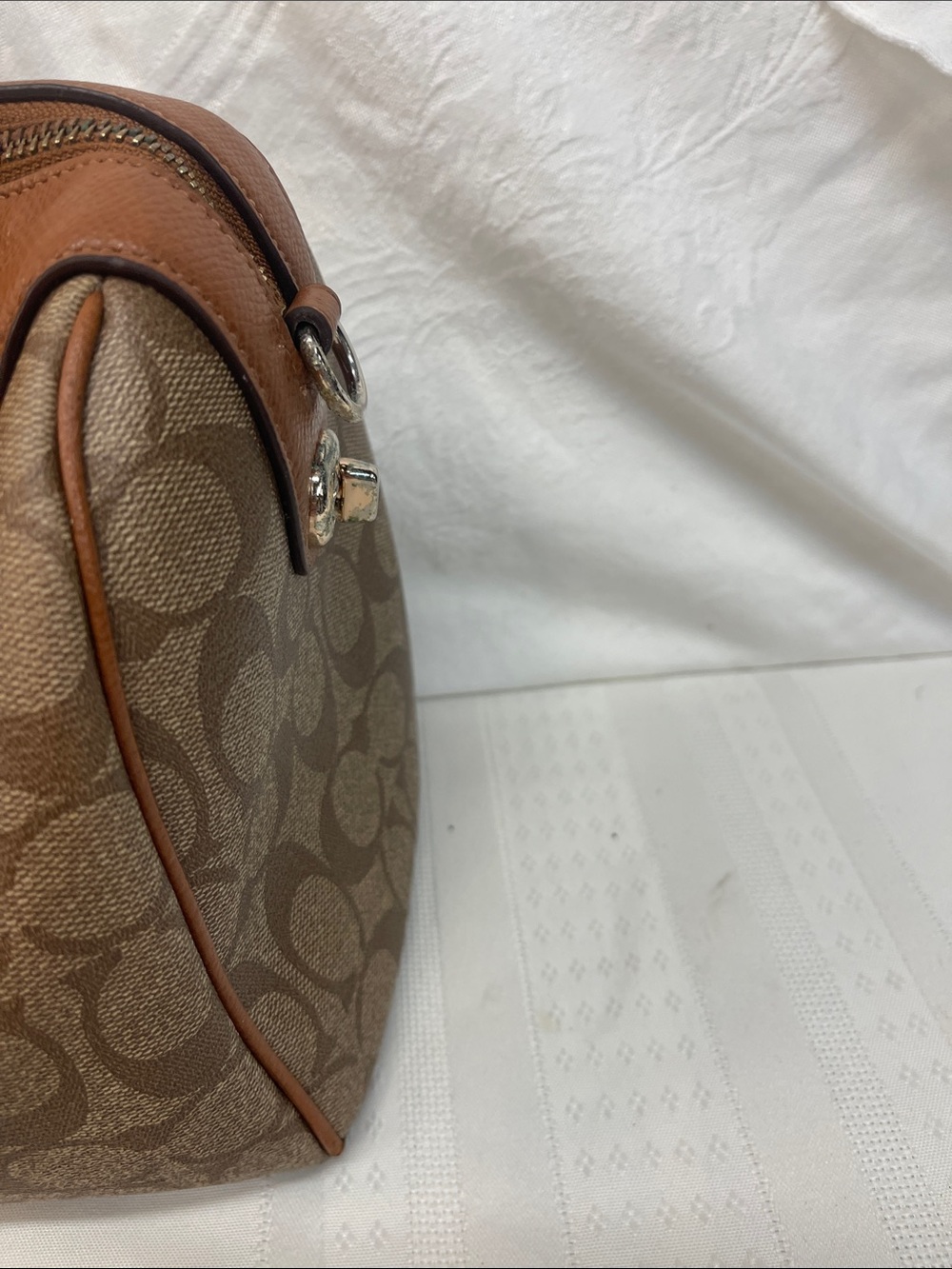 Coach Mini Bennett Satchel Signature Canvas smooth leather no strap - Picture 8 of 16